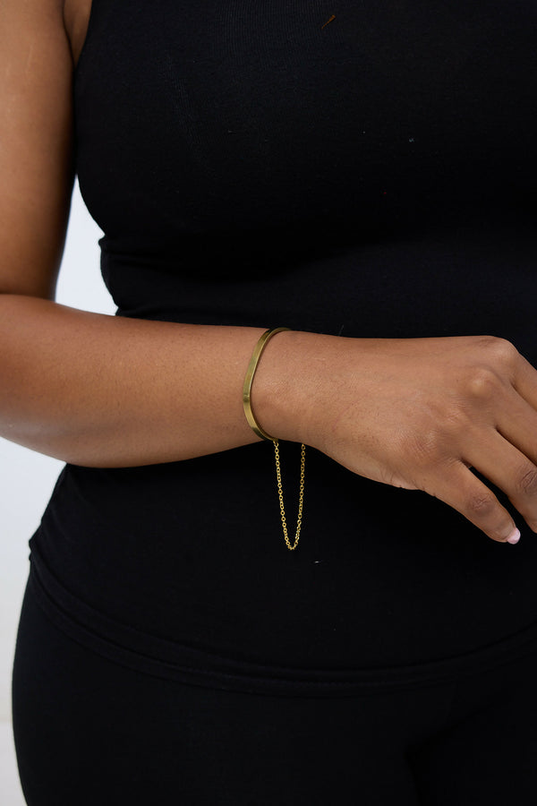 Gold Chain Cuff Bracelet