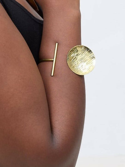Brass Sun Disc Cuff