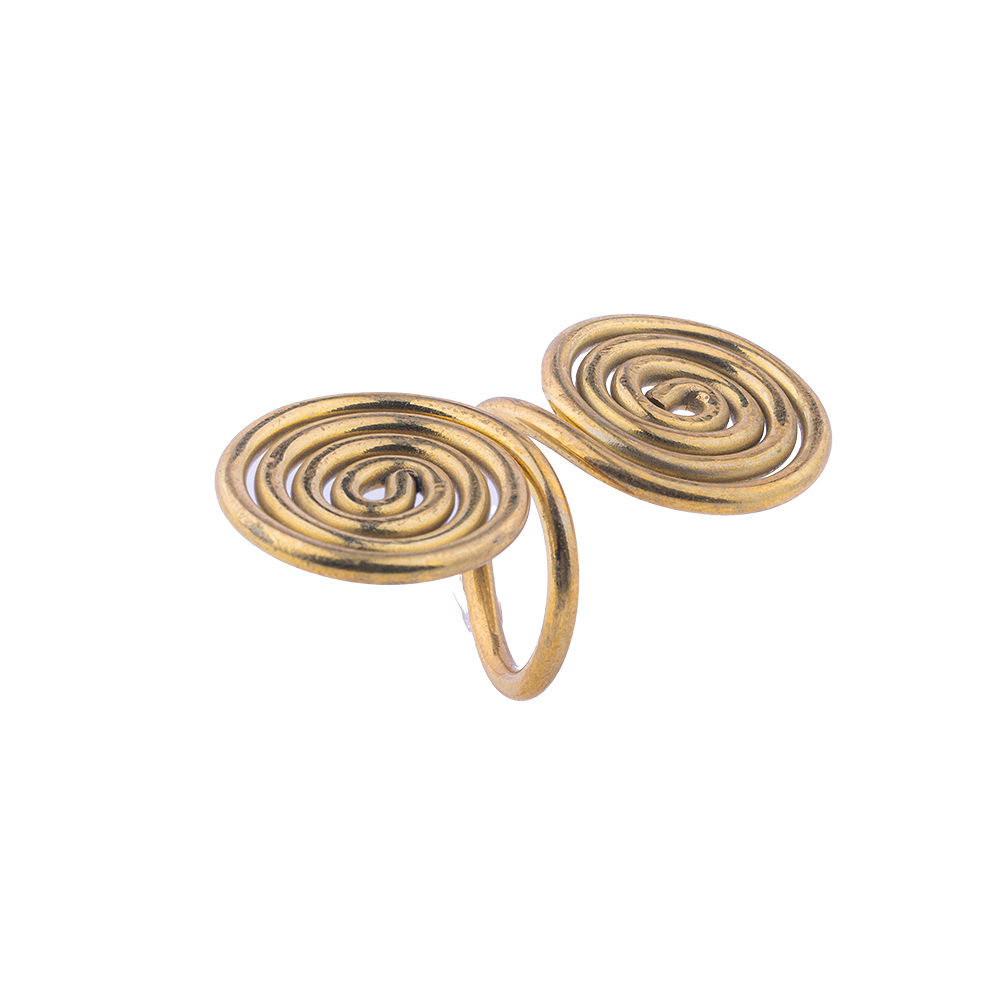 Double spiral brass ring detail